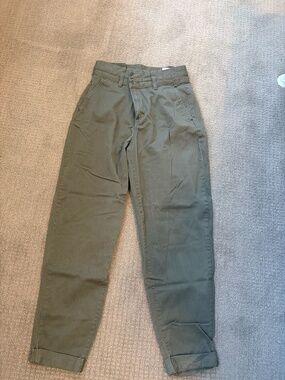 Banana Republic Barrel Pant Olive Green High Rise Utility Pants Size 2